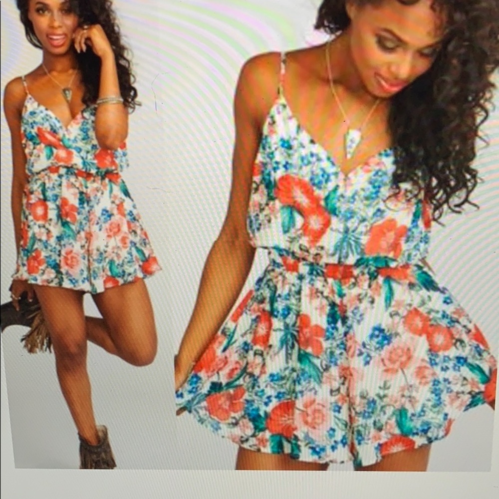 Never worn Olympia poppy petal romper